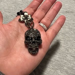 Skull rhinestone necklace - One of a kind